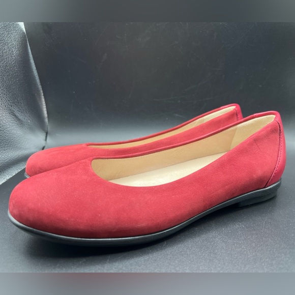 SAS Scenic Suede Comfort Ballet Flats Scarlett Red Leather Womens Size 7 M - Picture 4 of 11